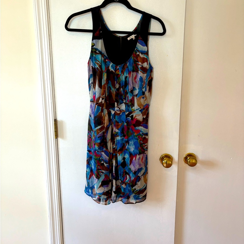 Madewell Black and Blue Halter Sundress